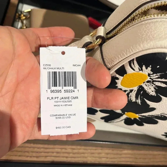 JAMIE CAMERA BAG WITH FLORAL PRINT (COACH CZ598) GOLD/CHALK MULTI - Picture 4 of 11